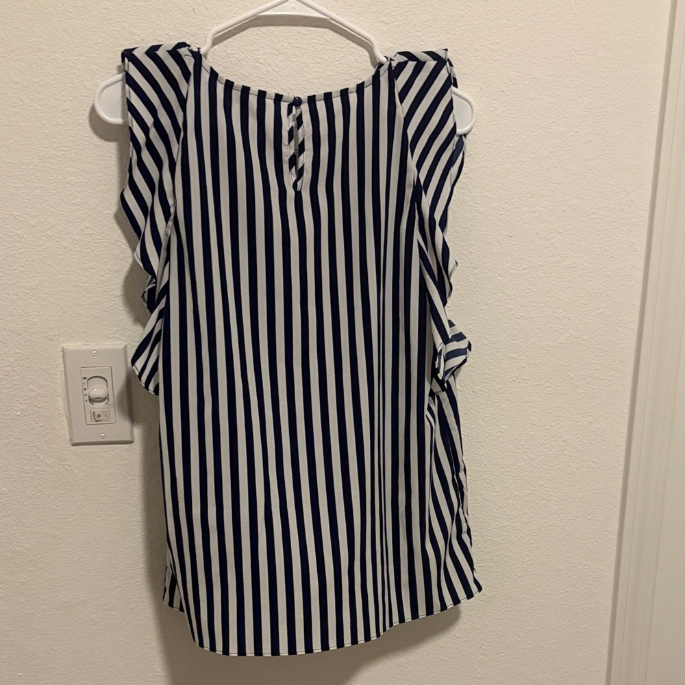 Juicy Couture Navy and White Striped Blouse - Picture 3 of 5